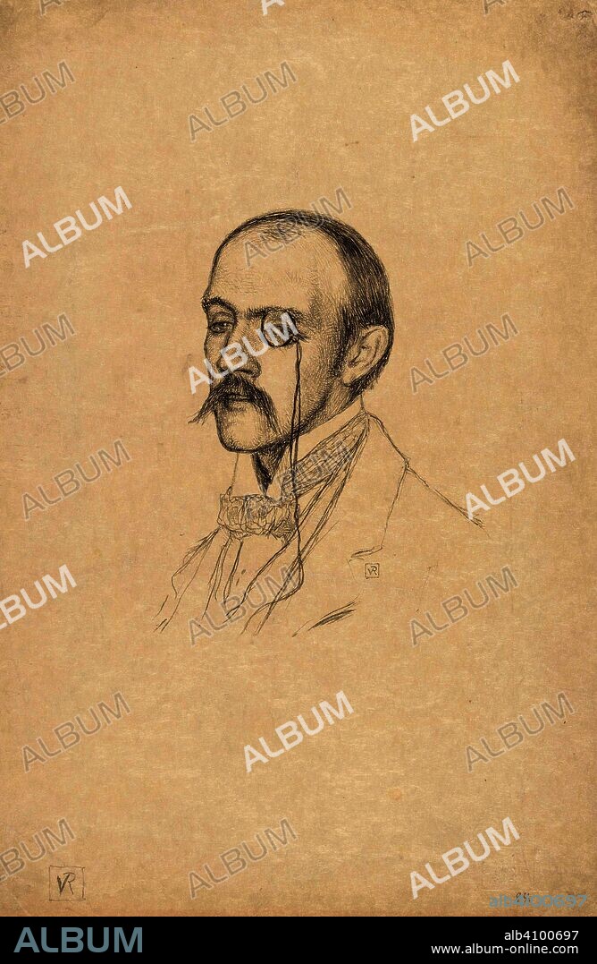 THÉO VAN RYSSELBERGHE. Henri de Régnier from the journal Pan (31 July 1898). Dimensions: 47.5 cm x 31.9 cm, 22 cm x 18 cm.