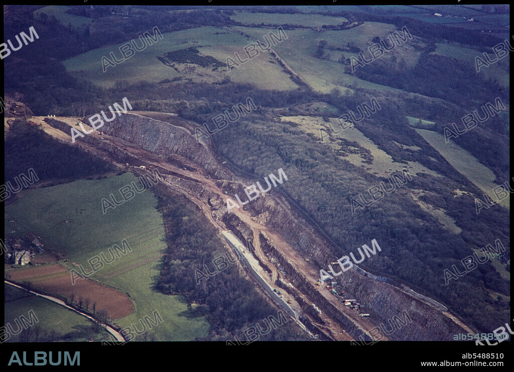 JIM HANCOCK. Construction of M5 motorway, Tickenham Hill, Somerset, 1971.