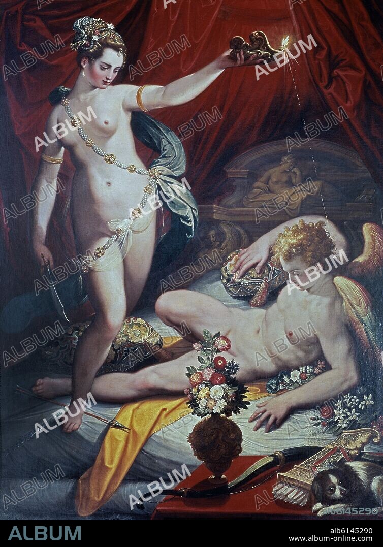 JACOPO ZUCCHI. EROS Y PSICHE O AMOR Y PSIQUE - 1589 - O/L - MANIERISMO ITALIANO - 173 x 130 cm.