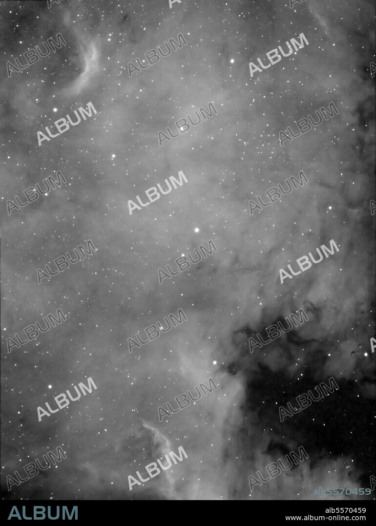 NGC 7000, North America Nebula in hydrogen-alpha spectrum.