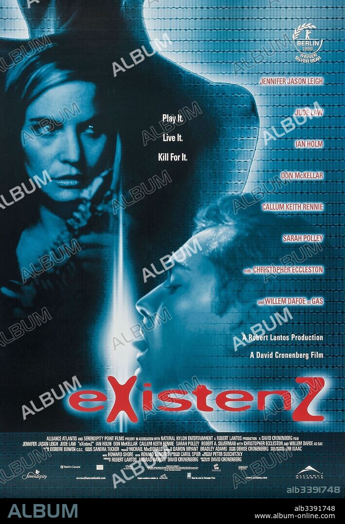 Poster of EXISTENZ, 1999, directed by DAVID CRONENBERG. Copyright ALLIANCE ATLANTIS FILMS.