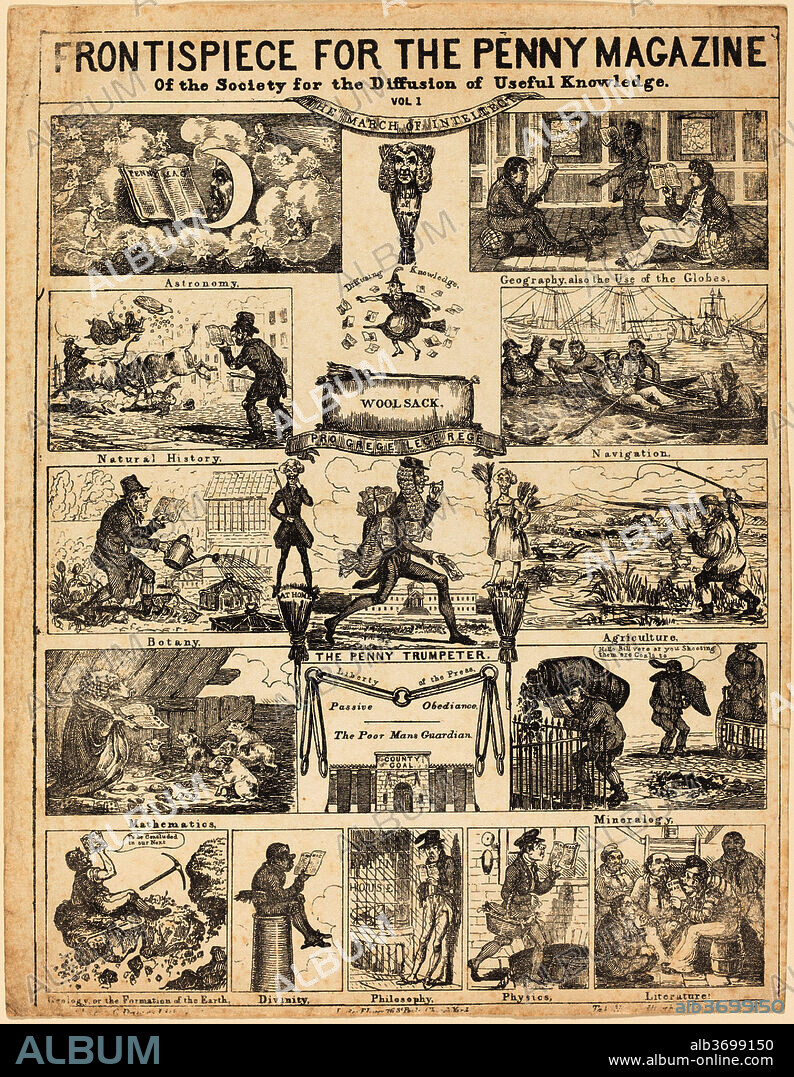 BRITISH 19TH CENTURY. Frontispiece for the Penny Magazine of the Society for the Diffusion of Knowledge: Vo. Dated: 19th century. Medium: etching.