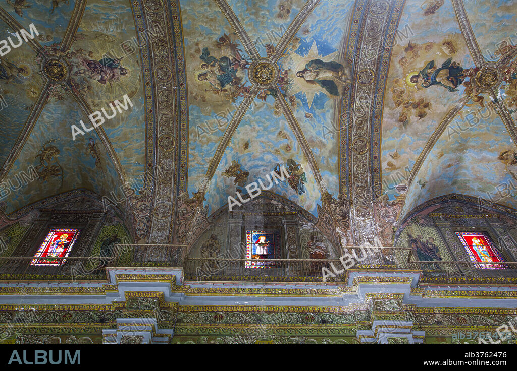 Ceiling Murals, Iglesia de Nuestra Senora de la Merced, La Habana Vieja, UNESCO World Heritage Site, Havana, Cuba, West Indies, Central America.