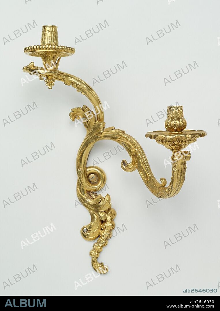 Wall Light (Bras de lumière); André-Charles Boulle, French, 1642 - 1732, master before 1666; Paris, France, Europe; about 1700 - 1715; Gilt bronze; Object: H: 56 x W: 35.6 x D: 24.9 cm (1 ft. 10 1/18 in. x 1 ft. 2 in. x 9 13/16 in.).
