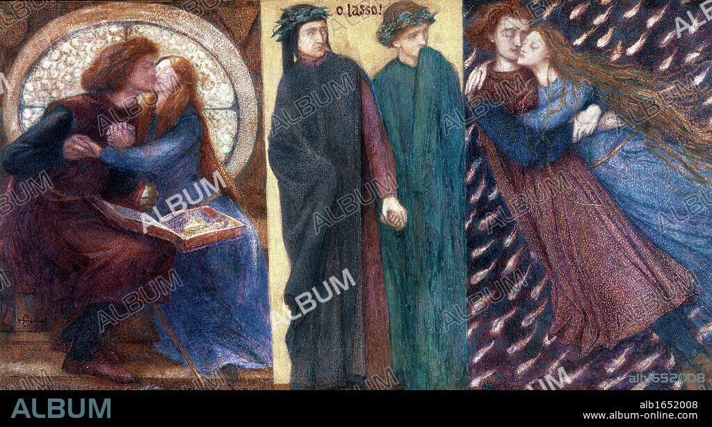 Dante Gabriel Rossetti, Paolo e Francesca da Rimini,1855.