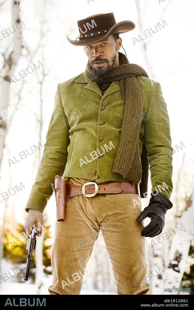 JAMIE FOXX in DJANGO UNCHAINED, 2012, directed by QUENTIN TARANTINO. Copyright COLUMBIA PICTURES.