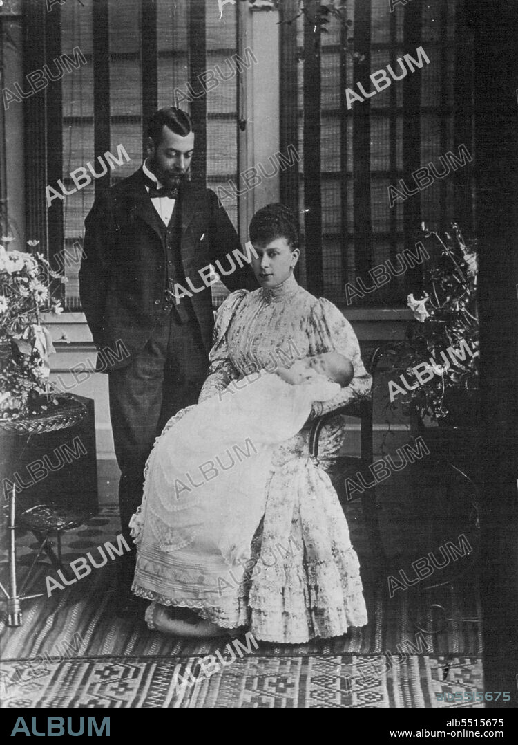 King George V and Queen Mary with Edward VIII in 1894. May 25, 1950. (Photo by N.A.B.I.).