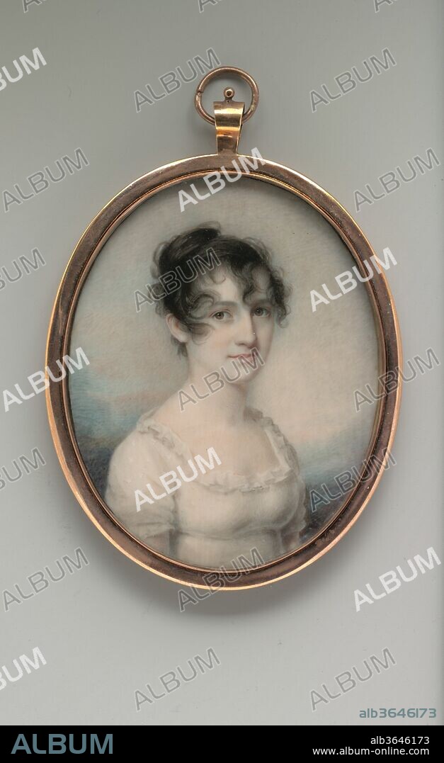Mrs. Robert Macomb (Mary Cornell Pell ). Artist: Edward Greene Malbone (1777-1807). Dimensions: Sight: 3 3/4 x 3 in. (9.5 x 7.6 cm). Date: ca. 1806.
Mary Cornell Pell (1785-?) was the daughter of Elijah Pell.  She married Robert Macomb on November 3, 1806.