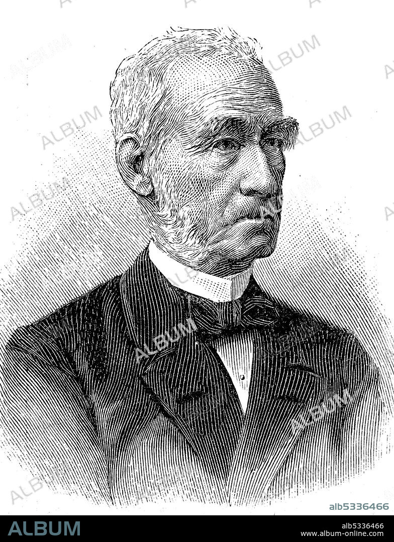 Bernhard Joseph Hubert Windscheid, June 26, 1817 - October 26, 1892, a German jurist  /  Bernhard Joseph Hubert Windscheid, 26. Juni 1817 - 26. Oktober 1892, ein deutscher Jurist, Historisch, historical, digital improved reproduction of an original from the 19th century / digitale Reproduktion einer Originalvorlage aus dem 19. Jahrhundert,.