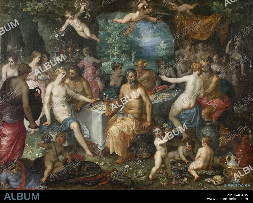 JAN BRUEGHEL THE ELDER, JOHANNES ROTTENHAMMER THE ELDER and HENDRICK VAN BALEN. The Feast of the Gods. The Wedding of Peleus and Thetis, 1589-1632. Earlier ascribed to Rottenhammer, Hans (1564-1625).