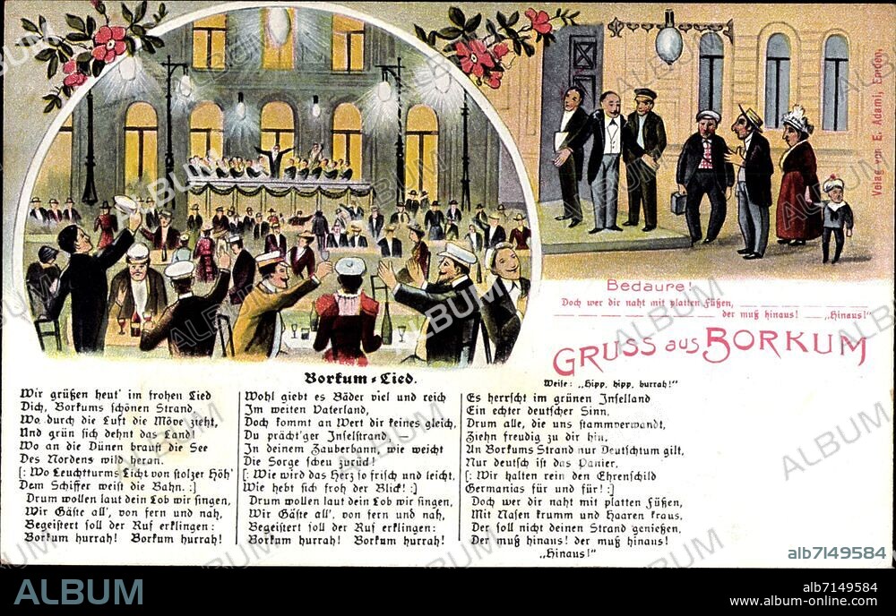Judaika Lied Insel Borkum im Kreis Leer, Borkumlied.