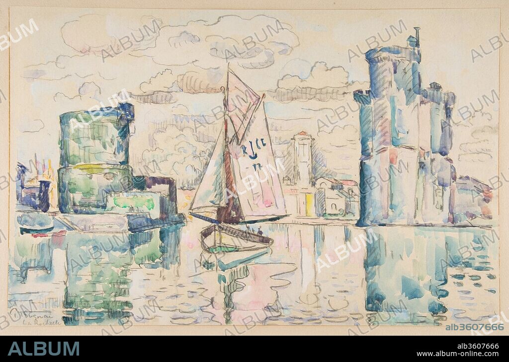 Entrance to the Harbor of La Rochelle. Artist: Paul Signac (French, Paris 1863-1935 Paris). Dimensions: 10 3/4 x 16 3/8 in. (27.3 x 41.6 cm). Date: ca. 1920-28.