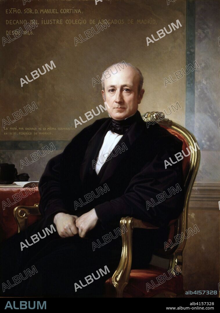 FEDERICO DE MADRAZO (1815-1894). CORTINA, MANUEL POLITICO ESPA¿OL. 1802-1878 OLEO DE FEDERICO DE MADRAZO, 1865 COLEGIO DE ABOGADOS. MADRID.