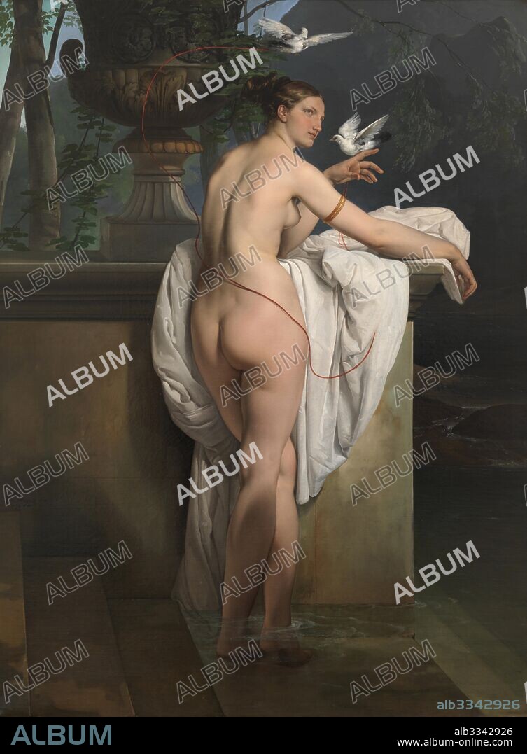 FRANCESCO HAYEZ. Venus Playing with Two Doves (Portrait of the Ballerina Carlotta Chabert).