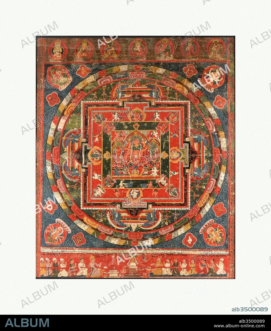 Vasudhara Mandala, dated to 1777 (Samvat 897), Nepal, Distemper on cloth, Image: 34 1/2 × 28 3/4 in. (87.6 × 73 cm), Paintings.