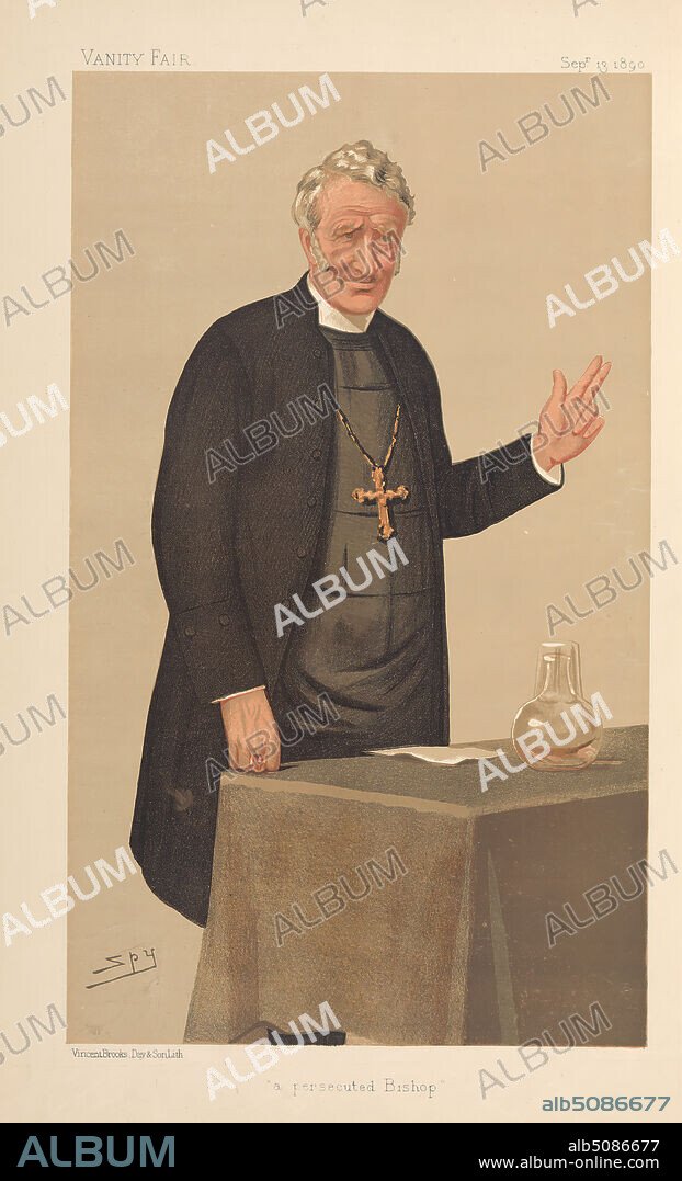 Vanity Fair - Clergy. 'A persecuted Bishop'. Rev. Edward King, Bishop of Lincoln. 13 September 1890, Leslie Matthew 'Spy' Ward, 18511922, British, 1890, Chromolithograph.