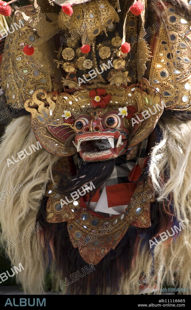 Barong Dancer, Batubulan village, Bali, Indonesia, Southeast Asia, Asia.