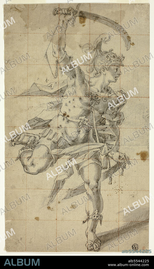 HUBERT GERHARD. Male Warrior Running with Drawn Sword, c.1600.