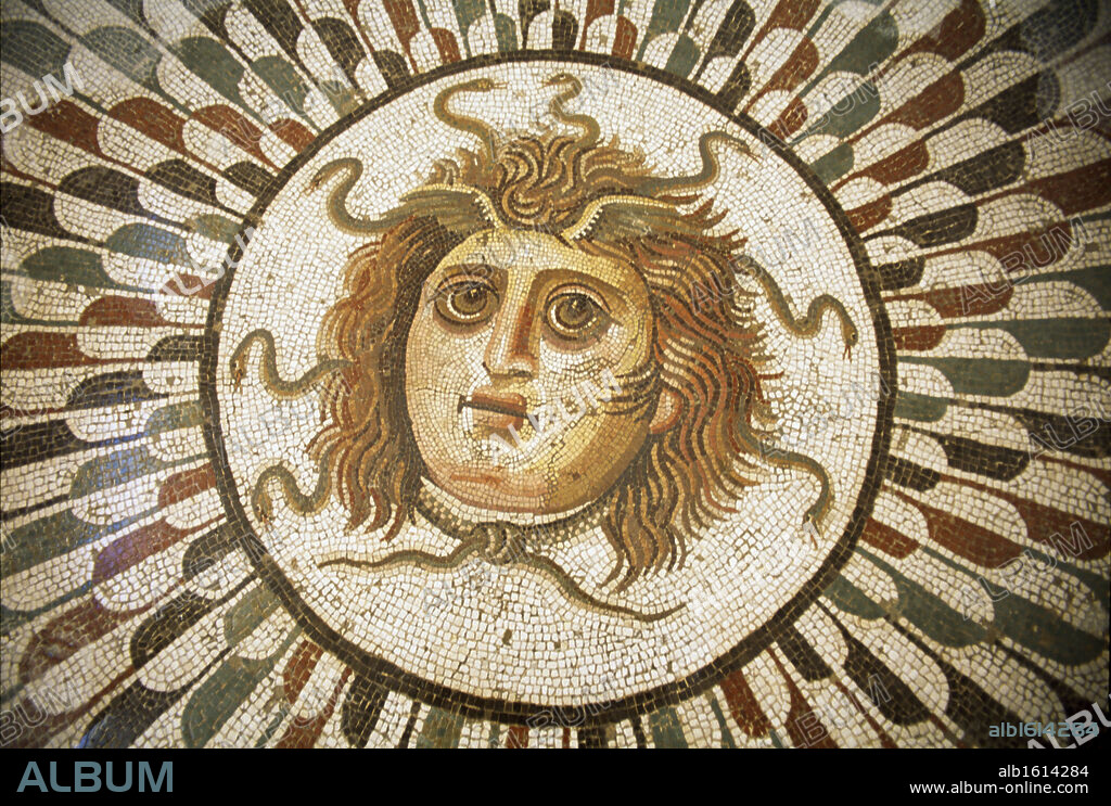 ARTIST UNKNOWN. Medusa Mosaic  Archeological Museum, Sousse, Tunisia.