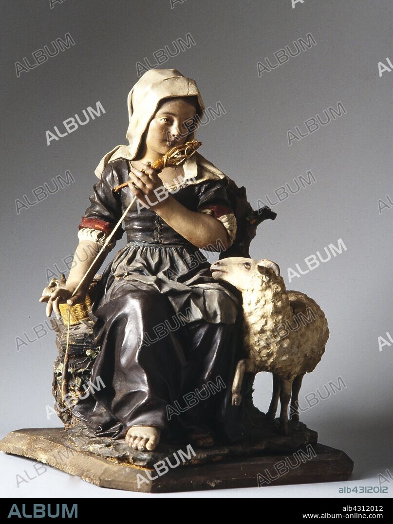 RAMON AMADEU I GRAU. Ramon Amadeu / Figura de pesebre, siglo XIX.