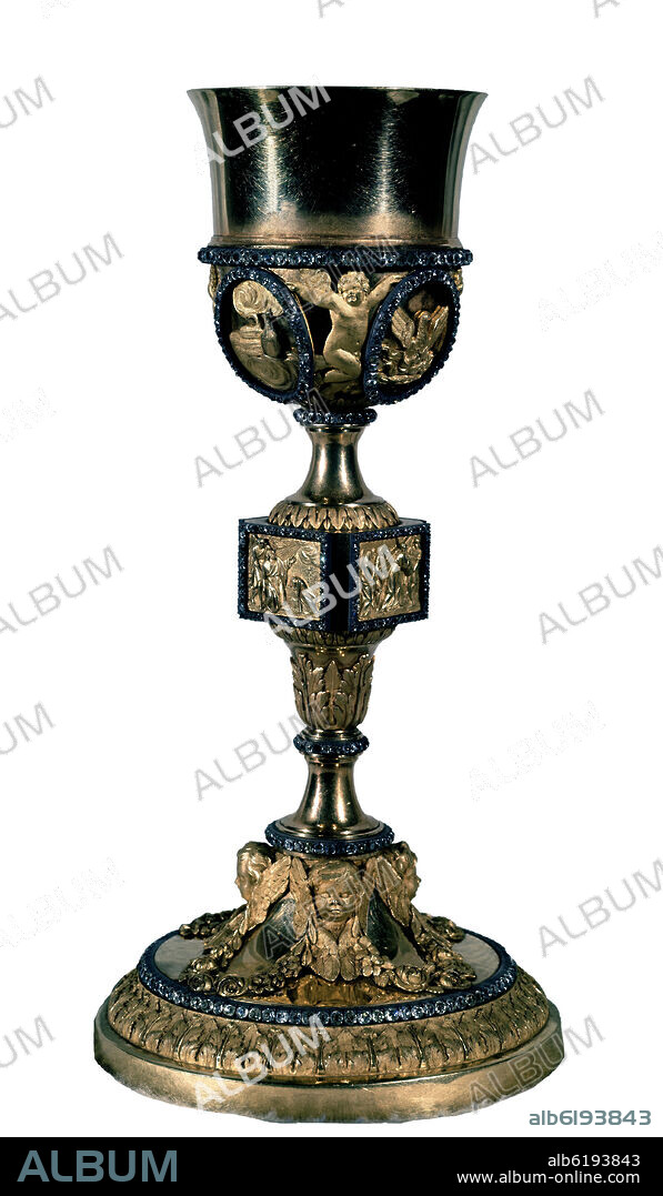 TESORO-CALIZ DE ORO Y BRILLANTES DELA ARZOB. MUZQUIZ-1819.