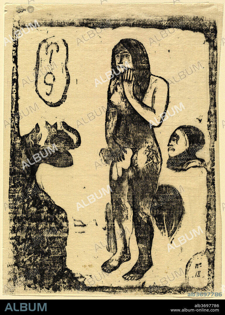 PAUL GAUGUIN. Eve. Dated: in or after 1895. Medium: woodcut on japan paper.