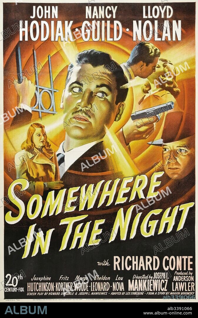 Poster of SOMEWHERE IN THE NIGHT, 1946, directed by JOSEPH L. MANKIEWICZ. Copyright 20TH CENTURY FOX.