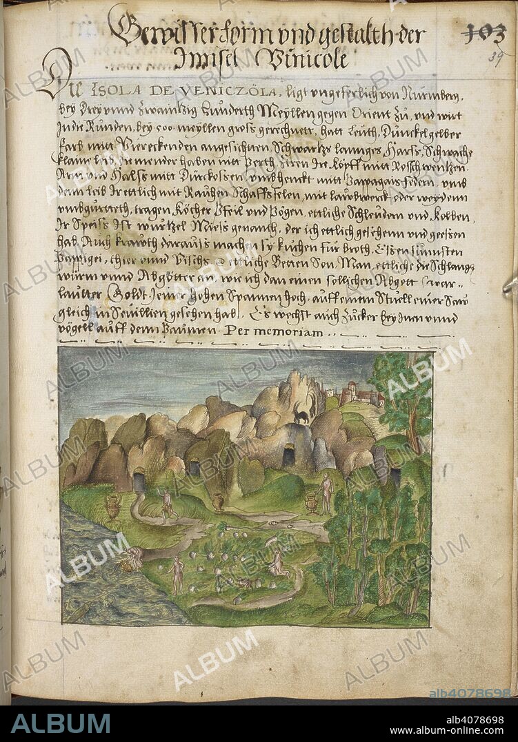 COELER, ALSO KNOWN AS KöLER FAMILY, OF NUREMBERG. The natives of Venezuela, using gold vessels, cultivating maize and fishing. Memoirs, biographical notes and poems, etc., of the Coeler family. Nuremberg, 1560-1632. Source: Add. 19954, f.39. Language: German.