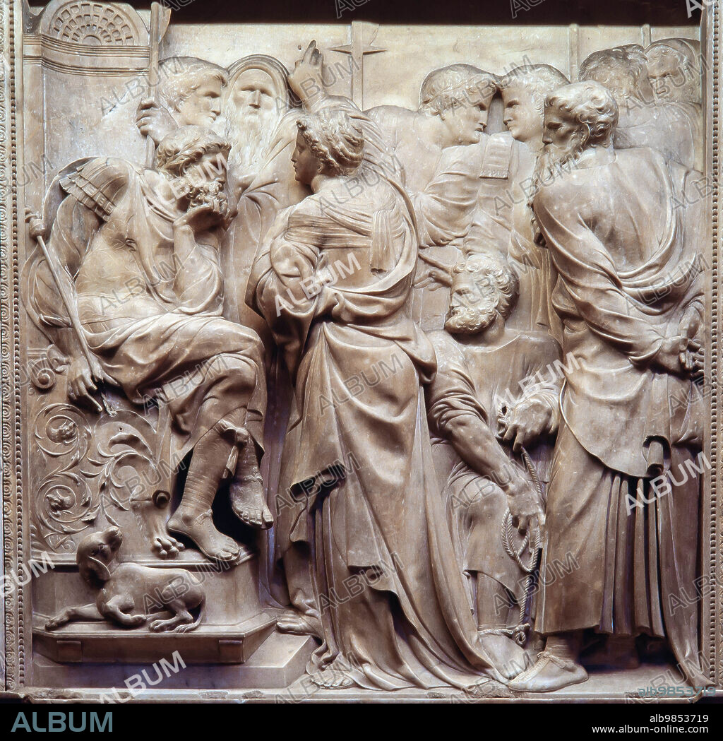 BARTOLOMÉ ORDÓÑEZ. Bartolomé Ordóñez / Relieve del trascoro de la Catedral de Barcelona, martirio de Santa Eulalia, 1519.