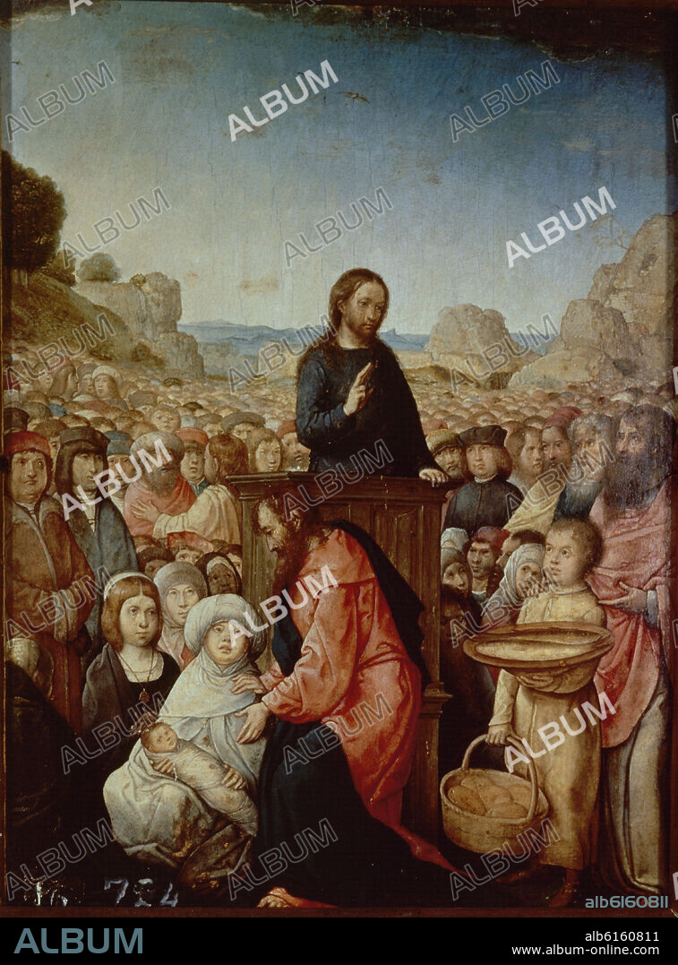 JUAN DE FLANDES. POLIPTICO DE ISABEL LA CATOLICA - MILAGRO DE LOS PANES Y LOS PECES - VIDA DE JESUS - 1505.