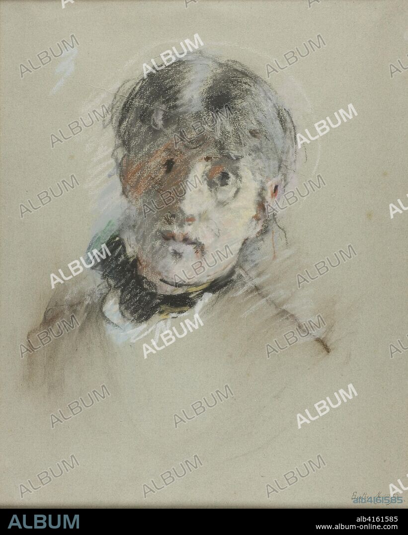 Self-Portrait. Berthe Morisot; French, 1841-1895. Date: 1880-1890. Dimensions: 480 × 380 mm. Pastel, with stumping, on gray laid paper with blue fibers. Origin: France.
