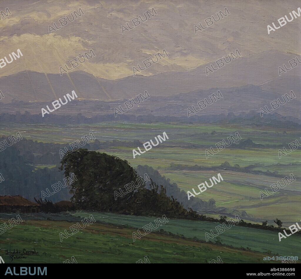 Imeldo Corral (1889-1976). Pintor español. La tarde en el valle, hacia 1926. Museo de Bellas Artes. La Coruña. Galicia. España. (En depósito, Diputación de la Coruña, Galicia) .