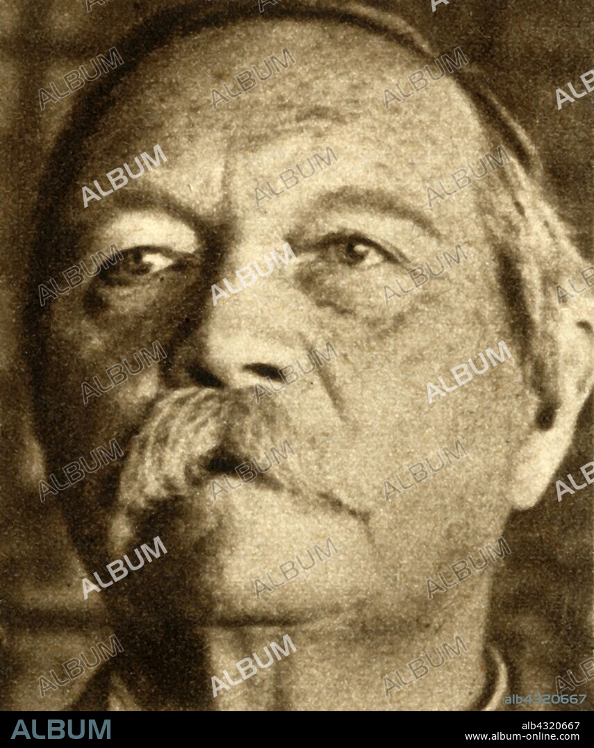 Sir Arthur Conan Doyle, 1930, (1933). Portrait of Scottish writer Conan Doyle (1859-1930), creator of Sherlock Holmes. From "The Pageant of the Century". [Odhams Press Ltd, 1933].