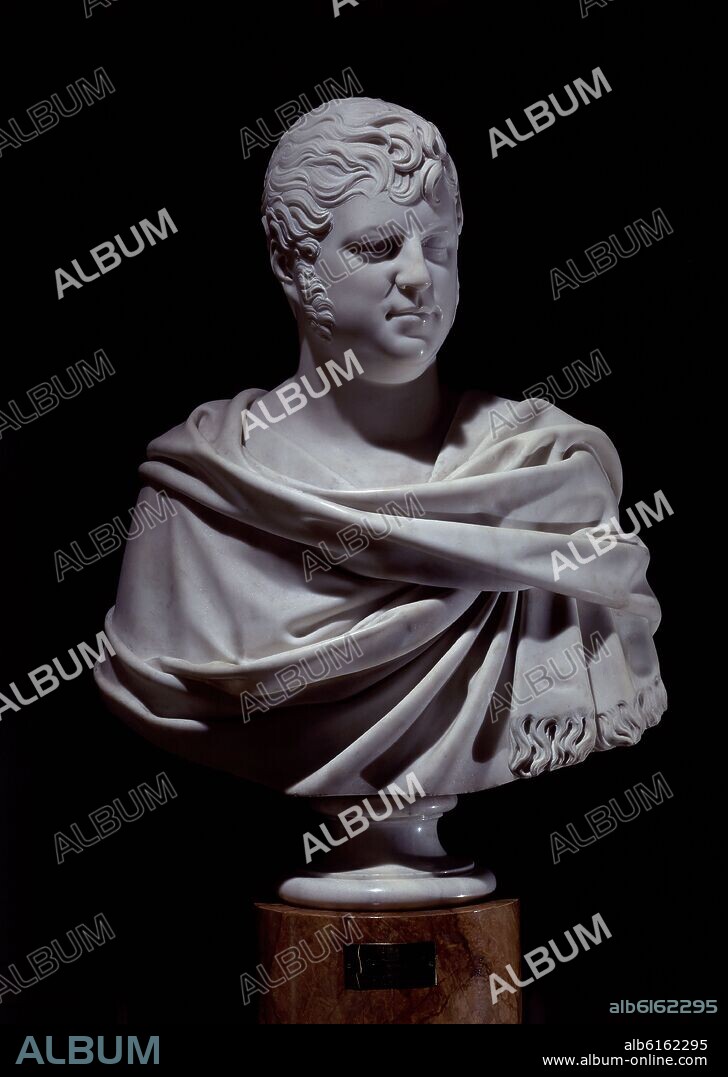 JOSÉ ÁLVAREZ CUBERO. BUSTO-ROSSINI - (SE ENCUENTRA EN EL SALON ITALIANO) - NEOCLASICISMO ESPAÑOL.