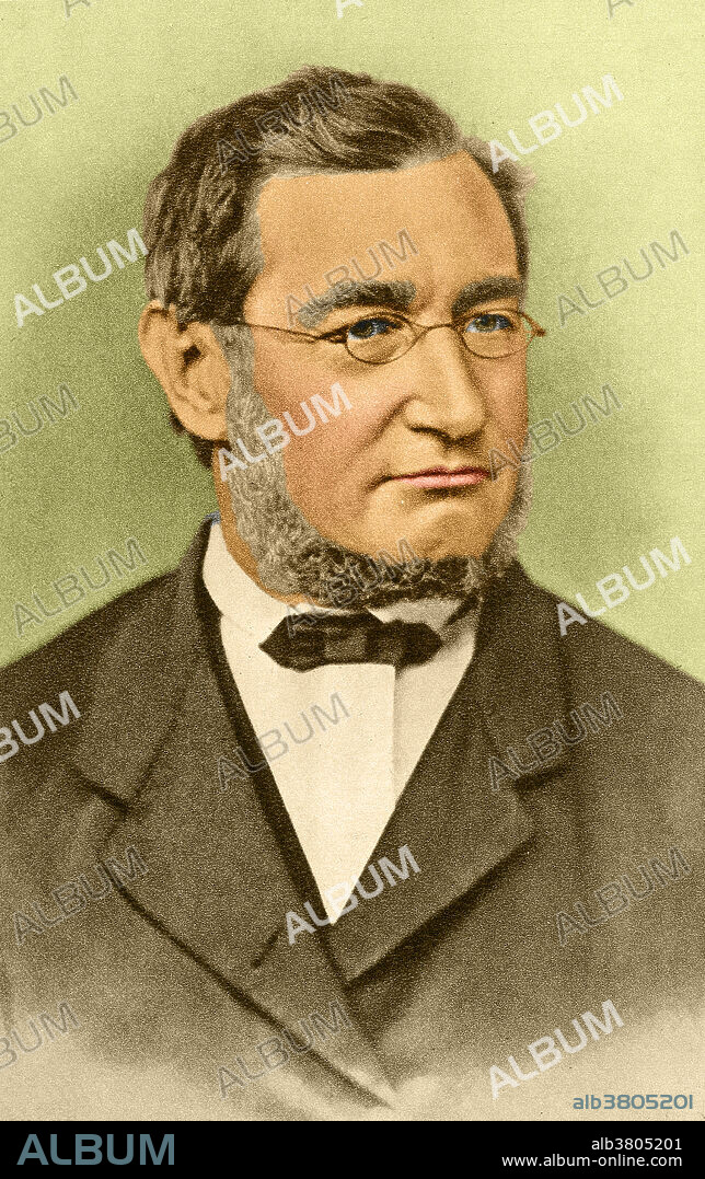 Color enhanced portrait of Julius Robert von Mayer (1814-1878), German physician and physicist. He contributed to an understanding of thermodynamics and explained many physical phenomena by applying the principal of the conservation of energy.