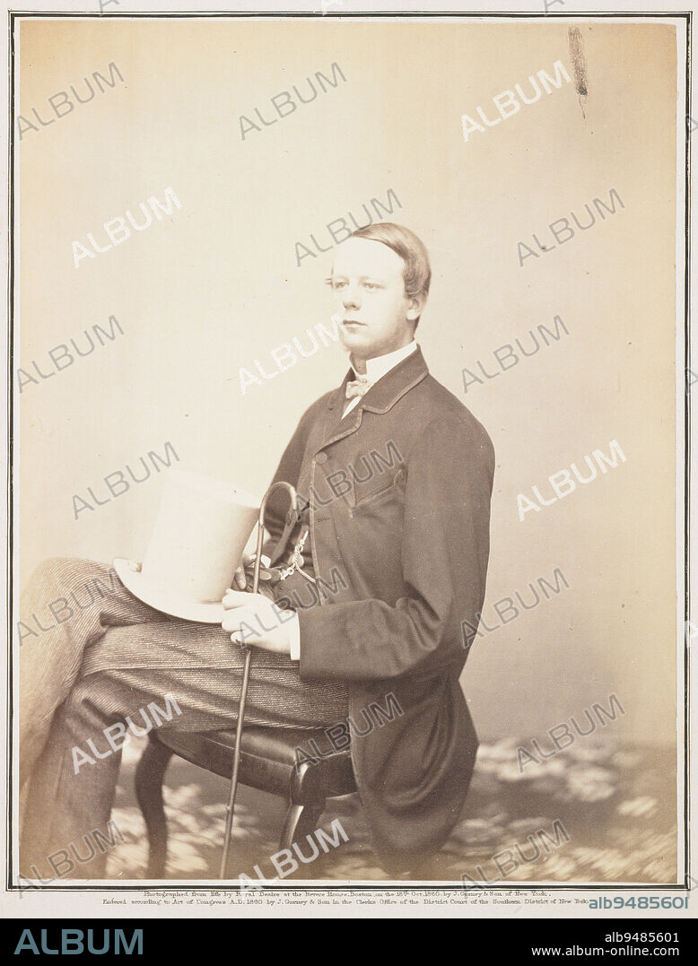 Charles G.C. Eliot, October 19, 1860, Jeremiah Gurney, American, 1812 - 1895, 7 3/16 x 5 9/16 in. (18.26 x 14.13 cm) (image), Albumen print, United States, 19th century.