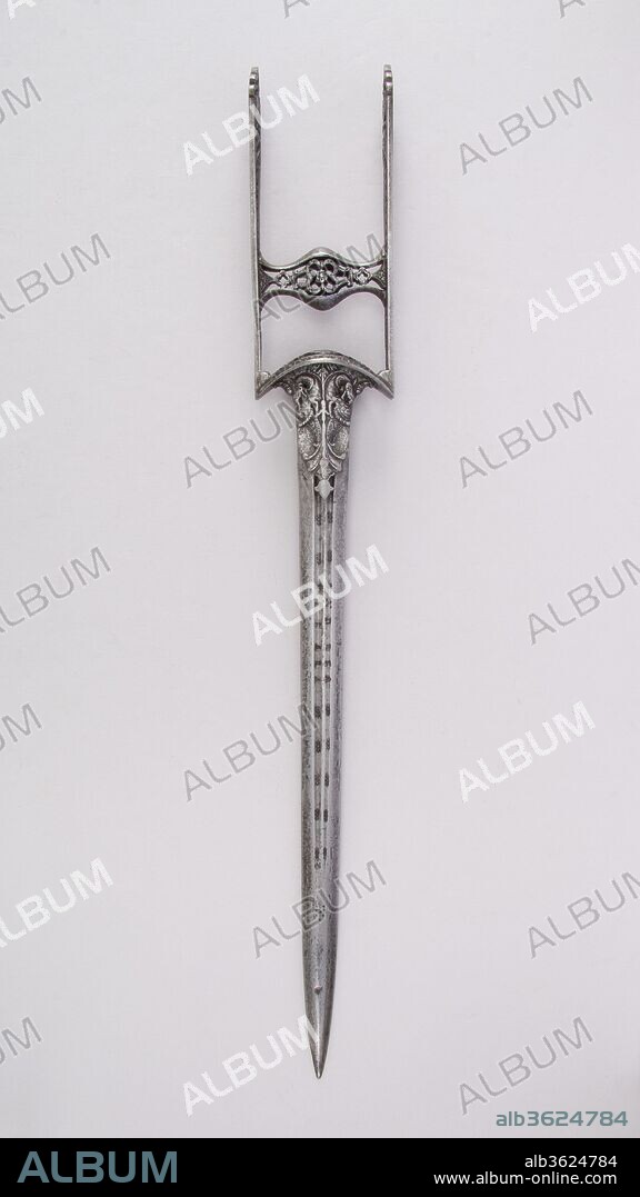 Dagger (Katar). Culture: Indian, Thanjavur; blade, European. Dimensions: L. 22 3/4 in. (57.8 cm); W. 3 1/8 in. (7.9 cm); Wt. 1 lb. 8.9 oz. (705.9 g). Date: 17th century.