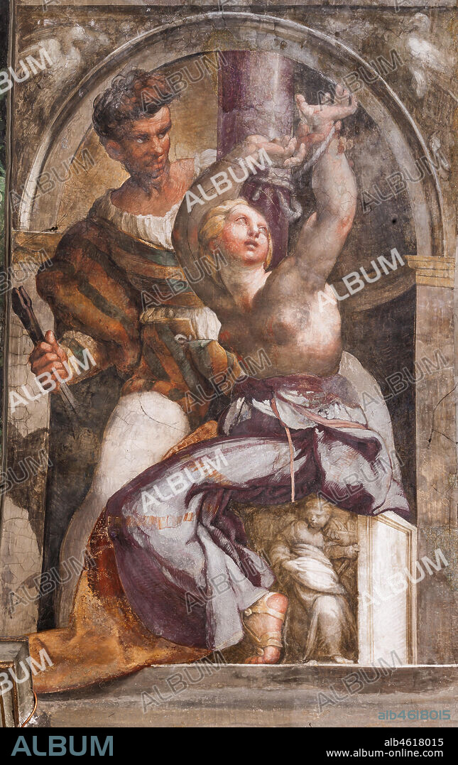Parma, Church of San Giovanni Evangelista, left aisle, first chapel: "St. ", fresco by Girolamo Francesco M. Mazzola, known as Parmigianino (about 1523).