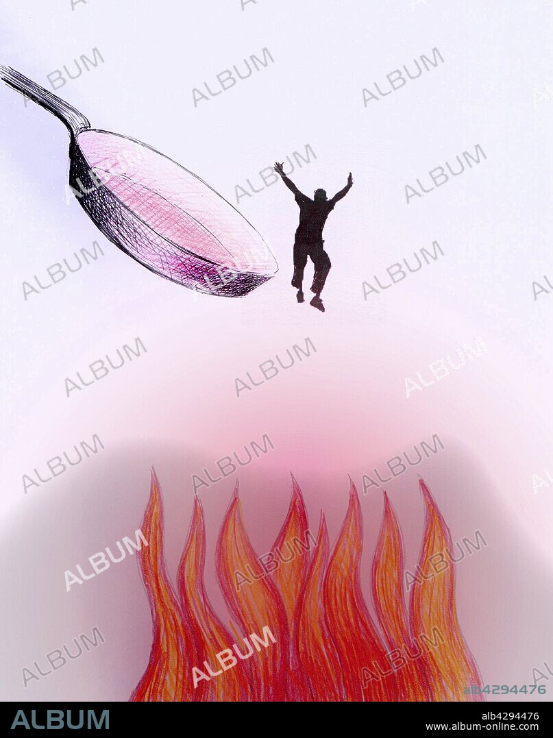 Man jumping out of the frying pan and into the fire.