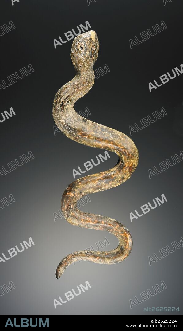 Snake; Unknown; acquired in Beirut, Lebanon, Asia; about 1st century; Glass; Object: L: 36 cm (14 3/16 in.).