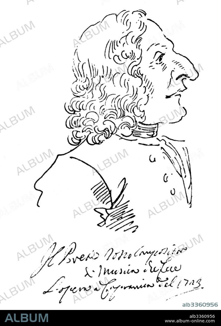 PIER LEONE GHEZZI. Caricature of composer Antonio Vivaldi.