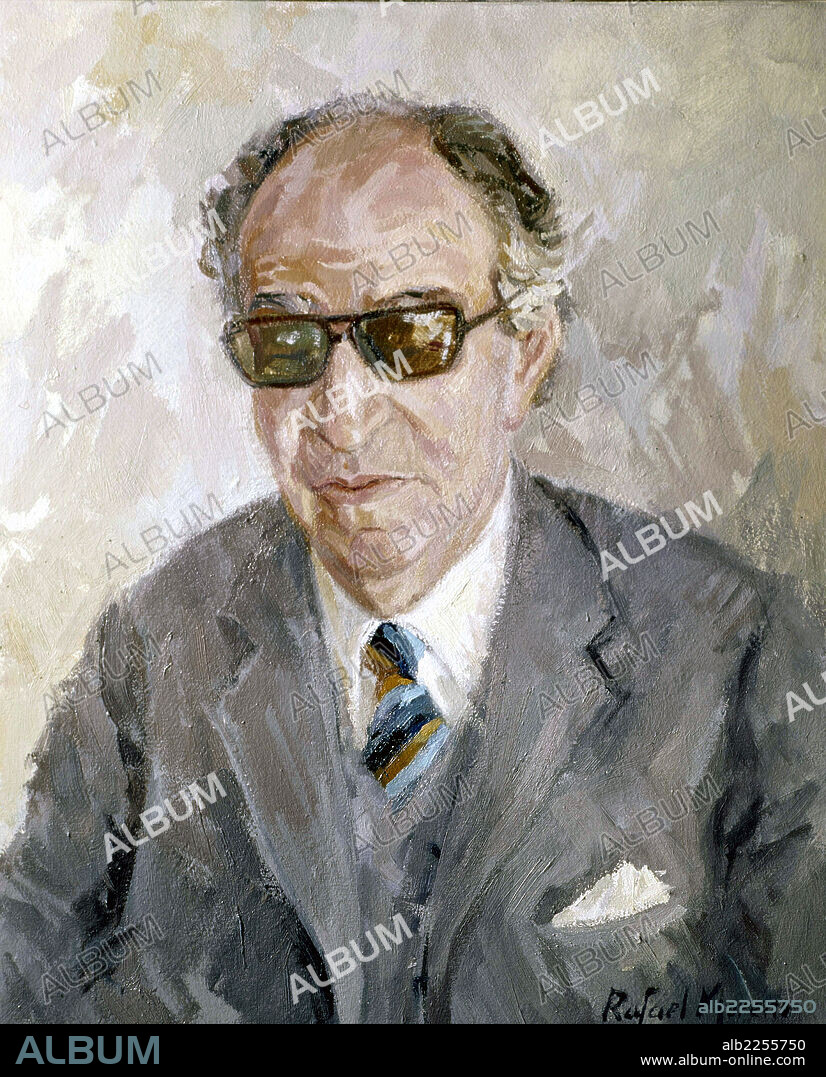 RAFAEL MORENO PECINO. RODRIGO , JOAQUIN. COMPOSITOR ESPAÑOL. SAGUNTO 1902 -. OLEO DE RAFAEL MORENO.