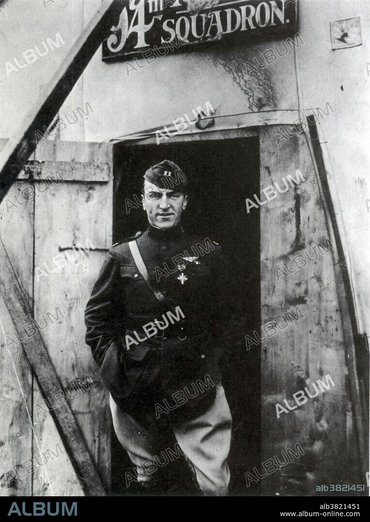 Edward Vernon Rickenbacker (October 8, 1890 - July 23, 1973) was an American flying ace and Medal of Honor recipient. At age thirteen, his schooling ended in grade seven after the death of his father in 1904. When the United States declared war on Germany, in 1917, Rickenbacker had enlisted in the U.S. Army. He was assigned as engineering officer at the 3rd Aviation Instruction Center at Issoudun, the US Air Service's pursuit training facility, where he practiced flying during his free time. The military awarded him a place in one of America's air combat units, the 94th Aero Squadron, informally known as the "Hat-in-the-Ring" Squadron. He flew a total of 300 combat hours, reportedly more than any other US pilot in the war. With 26 aerial victories, he was America's most successful fighter ace in the war. He was also a race car driver and automotive designer, a government consultant in military matters and a pioneer in air transportation, and longtime head of Eastern Air Lines. He suffered from a stroke while he was in Switzerland, and then contracted pneumonia. He in 1973 at the age of 82.