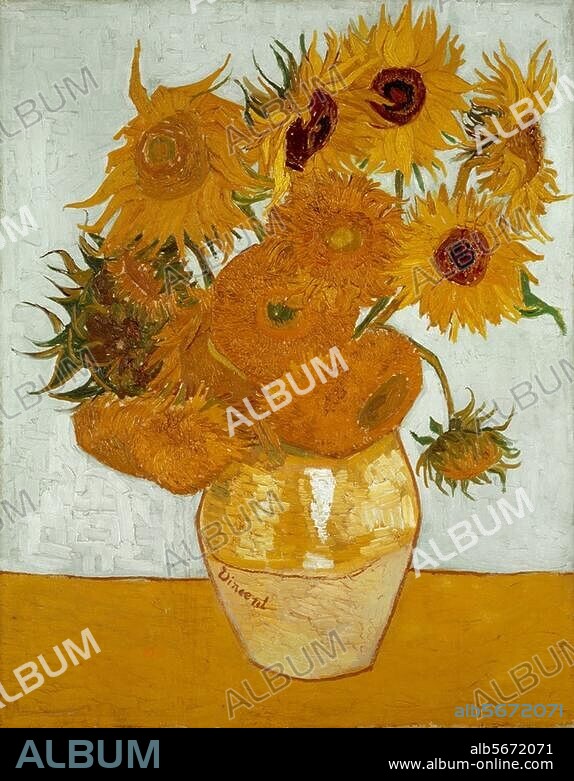 VINCENT VAN GOGH. Gogh, Vincent van. 1853-1890. "Vase mit Sonnenblumen" (Zwölf Sonnenblumen in einer Vase), Arles, August 1888. Öl auf Leinwand, 91 × 72 cm. Inv. Nr. 8672. München, Neue Pinakothek.