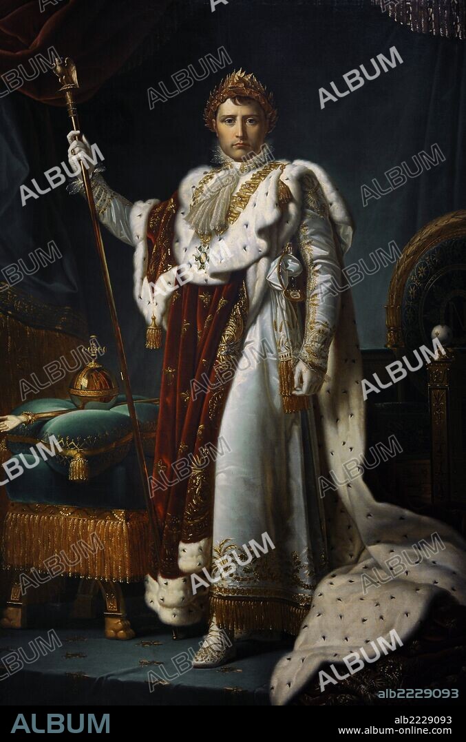 FRANÇOIS PASCAL SIMON. NAPOLEON I BONAPARTE (Ajaccio, 1769-Santa Elena, 1821). Emperador de los franceses (1804-1815). Retrato de "NAPOLEON I". Estudio de François Pascal Simon, Barón Gérard François (1770-1837). Paris, 1805-1815. Oleo sobre lienzo. Rijksmuseum. Amsterdam. Holanda.