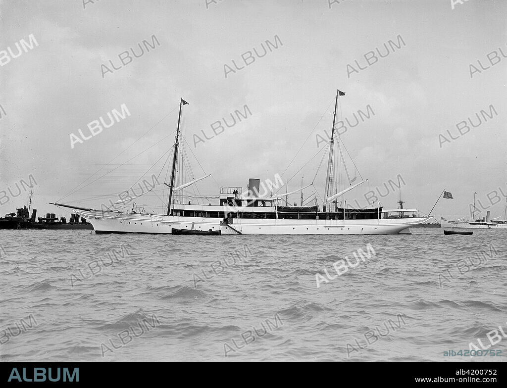 The 766-ton steam yacht 'Sayonara', 1912. 'Sayonara' was built in 1911 to G.L. Watson's design for Archduke Charles Stephen of Austria.