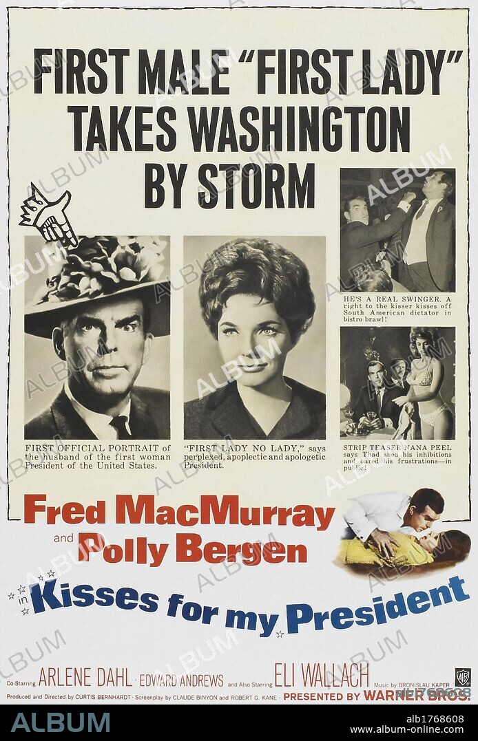 Affiche de KISSES FOR MY PRESIDENT, 1964, réalisé par CURTIS BERNHARDT. Copyright WARNER BROS. PICTURES.