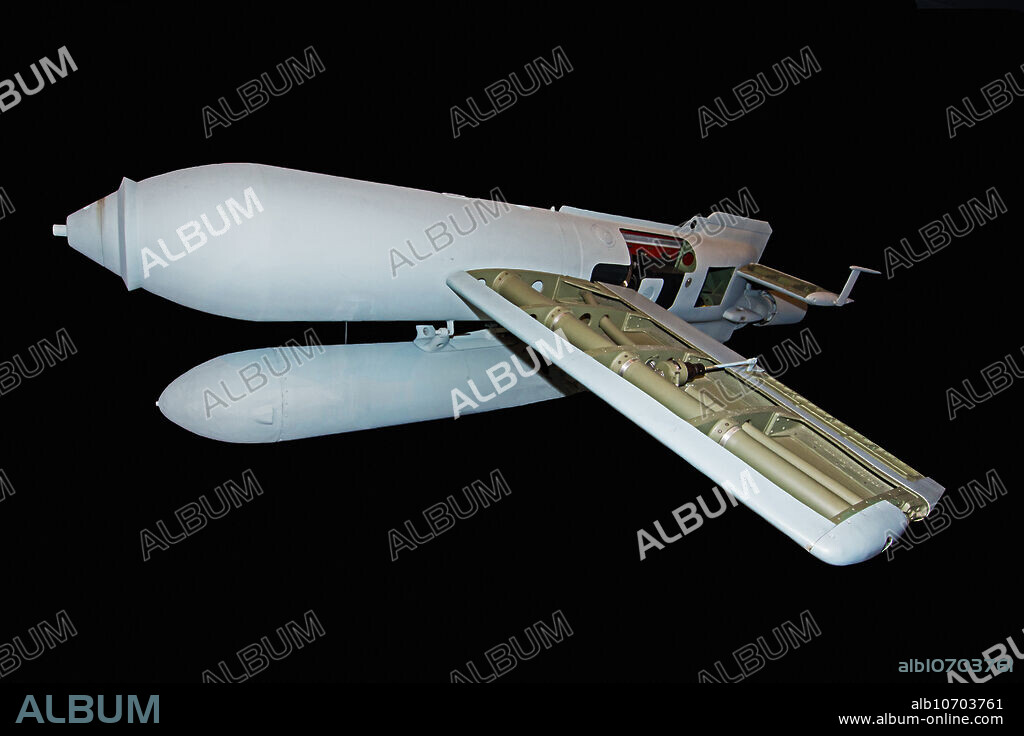 The Henschel Hs 293 was a World War II German anti-ship radio controlled glide bomb with a rocket engine slung underneath it. It was designed by Herbert A. Wagner.Smithsonian National Air and Space Museum, Chantilly, Virginia.