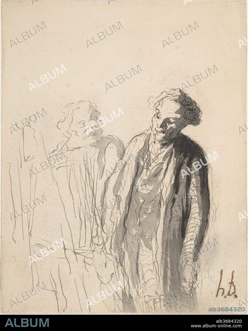 HONORE DAUMIER. L'Amateur. Artist: Honoré Daumier (French, Marseilles 1808-1879 Valmondois). Dimensions: Sheet: 5 1/4 x 4 1/8 in. (13.3 x 10.5cm). Date: 19th century.