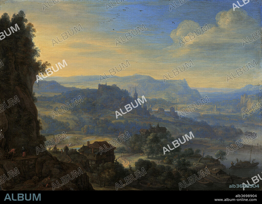 HERMAN SAFTLEVEN. Imaginary River Landscape. Dated: 1670. Dimensions: overall: 17 × 23.2 cm (6 11/16 × 9 1/8 in.). Medium: oil on panel.